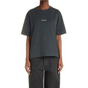 Acne Studios Logo Graphic Cotton Tee Shirt-L Black